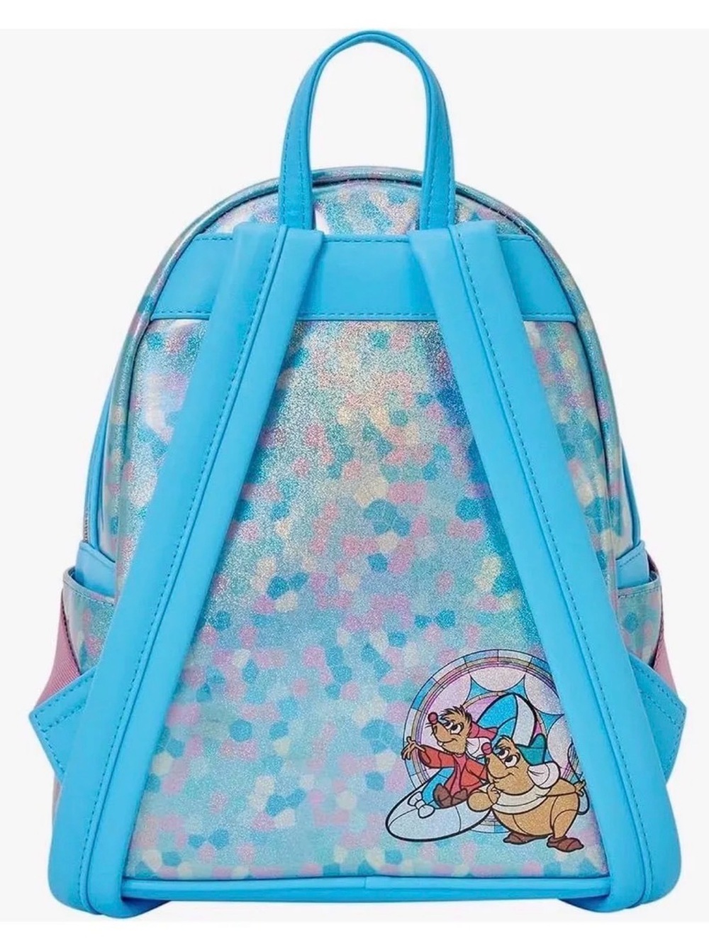 Loungefly Disney Cinderella Blue & Pink Glitter Mini Backpack - Picture 5 of 7